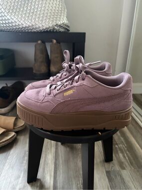 Puma Karmen II Idol Suede Women's Platform Sneakers in Dusty Lavender and Brown